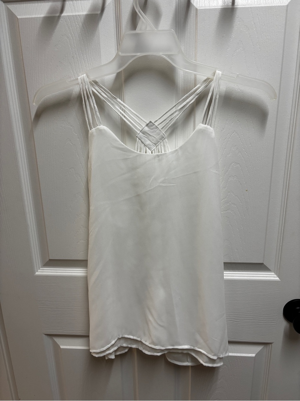 SHEIN White Strappy Racerback Flowy Tank Top